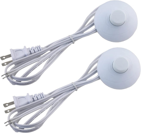 Rextin 2 pcs Light Cord with Foot Switch 1.8m / 5.9FT Lamp Cord Stripped Ends,Lamp Cord with Foot Pedal Switch and Plug Replacement for Wire DIY a...