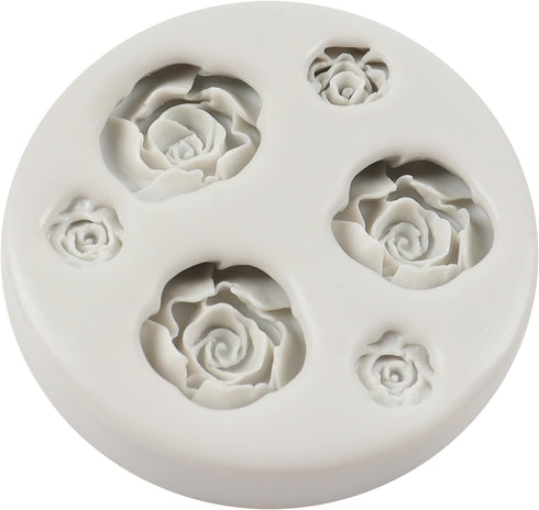 Rose Fondant Mold Rose Flower Silicone Molds for Sugar Craft Cake Decorating Cupcake Topper Candy Chocolate Polymer Clay Gum Paste...