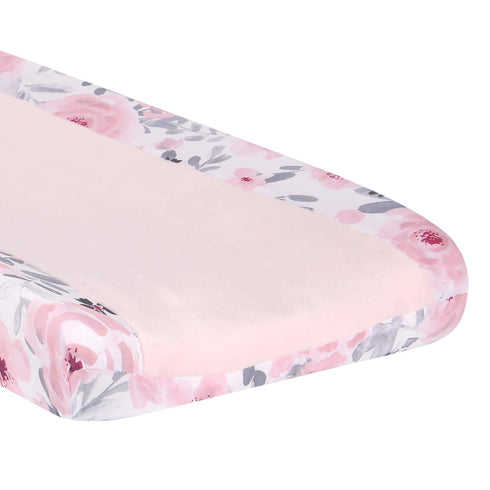 Bedtime Originals Blossom Watercolor Floral Changing Pad Cover - Pink/Gray...