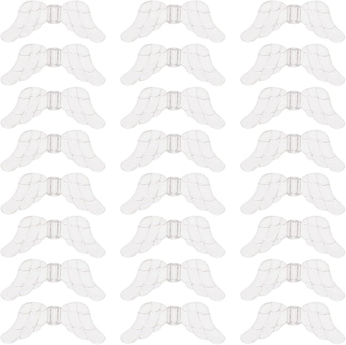 SUNNYCLUE 1 Box 200Pcs Wings Beads Angel Wing Beads Transparent Clear Acrylic Bead Charms Christmas Guardian Angel Fairy Wing Loose Spacer Beads f...