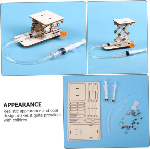 Toyvian 1 Set Lifts Hydraulic Lift Model Wood Puzzle Toy Puzzle for Kids Mechanical Model Building Kits Science Experimental Scientific Educationa...