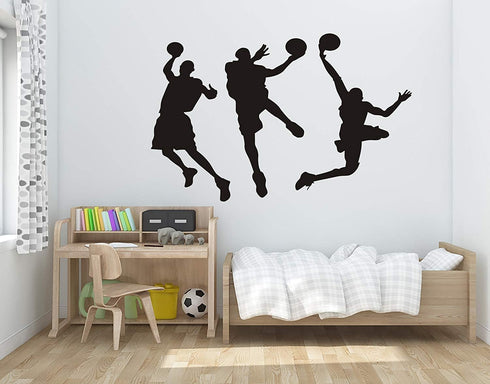 ANBER Slam Dunk Silhouette Wall Decal Removable Basketball Player Sticker for Kids Bedroom Living Room Playroom DIY Sport Wall Decal Art, 31.5" H ...