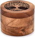 Acacia Wood Spice Cellars Box with Lid for Kitchen, Countertop, Round Storage Box for Spices (3.5" x 3.5" x 2.5")...