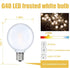 25 Pack G40 Frosted LED Replacement Bulbs, 0.6W Shatterproof LED Globe Light Bulbs, E12 Candelabra Base Frosted White Light Bulbs for G40 Outdoor ...