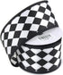 Homeford Harlequin Diamond Print Satin Wired Ribbon, 2-1/2-inch, 10-Yard, Black/White...