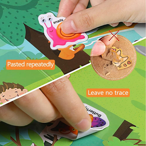 Sticker Books for Kids 3-4, Reusable Sticker Book, Quiet Busy Book, Montessori Preschool Learning Activities Educational Travel Toys Gift, Insect ...