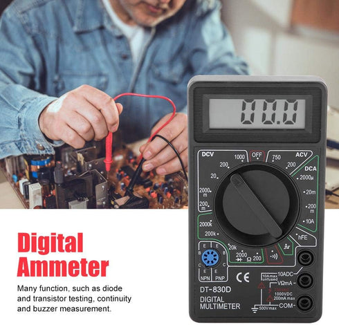Digital Multimeter Tester, Volt DT830D Digital Multimeter Autoranging, Continuity Measurement for Transistor Testing Buzzer Measurement Diode Test...