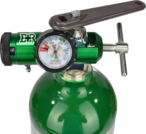 Ever Ready First Aid Oxygen Regulator CGA-870 Gauge Flow Rate with Wrench Key - 0-15LPM...