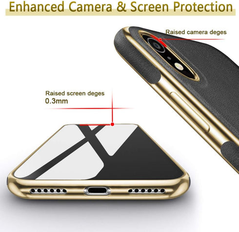 LOHASIC Leather Case for iPhone XR, Luxury Slim Flexible Soft Full Body Grip Bumper Shockproof Protective Cover Cases Compatible with iPhone XR (2...