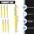 6 Pcs Blue Ink Ballpoint Pen with Stylus Tip 2 in 1 Ballpoint Pen Metal Pens Stylus Pen for Touch Screens School Office Coworkers (Yellow)...