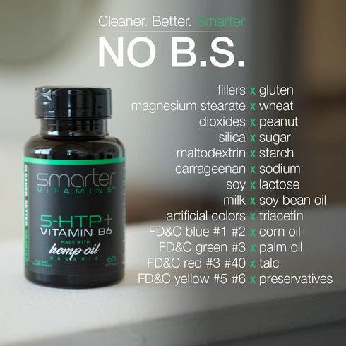 200mg 5-HTP + Vitamin B6, Natural Stress Relaxation, Mood & Sleep Boost, Extended Time Release, 60 softgels, 30 servings...