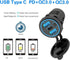 12v usb charger, PD 20W USB-C Power Socket and 18W QC3.0 Socket Waterproof Power Outlet 12V/24V with Power Switch 12V USB C Outlet for Car Golf Ca...