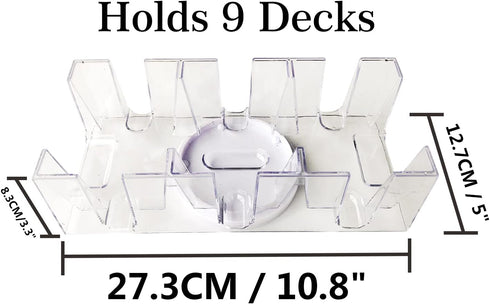 Yuanhe 9 Deck Rotating-Revolving Playing Card Tray, Card Holder...