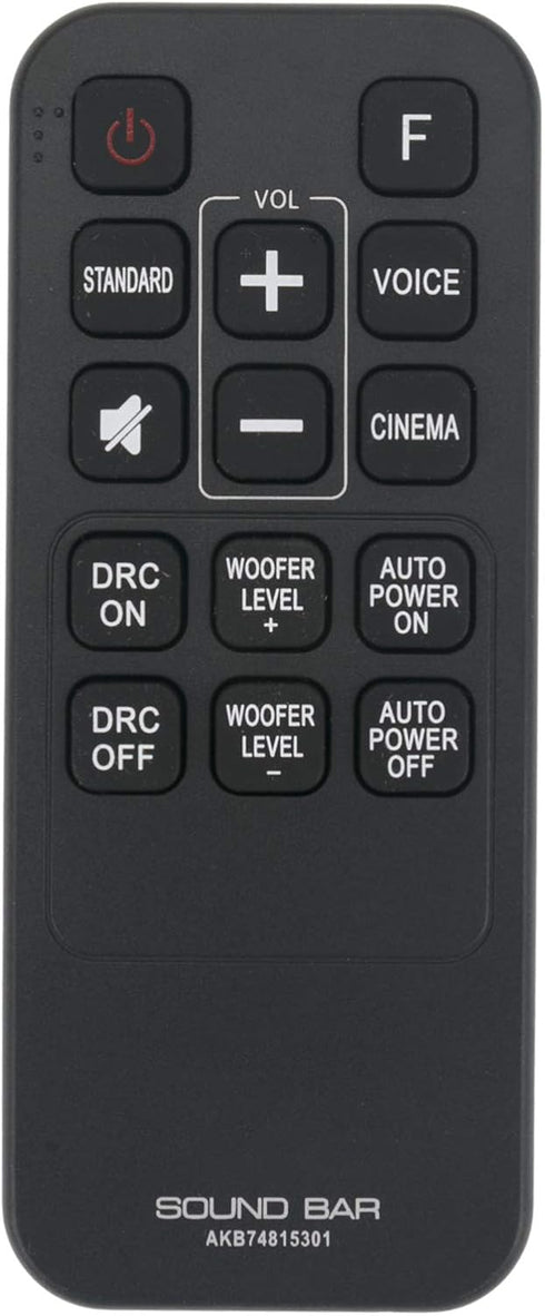 AKB74815301 Sub AKB74815311 Replacement Sound Bar Remote Control fit for LG Soundbar S45A1-D S55A3-D LAS485B LAS453B LAS454B SJ4Y SH3K SPH4B-W SH3...