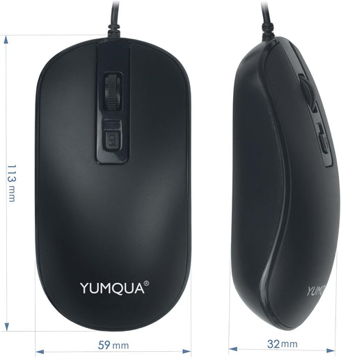 SB101 Computer Mouse Wired 3 Pack, Office Noiseless Slim USB Optical Corded Mouse for Laptop Chromebook PC Home Notebook...