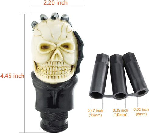 Arenbel Skull Shifter Knobs Car Racing Gear Lever Stick Skeleton Shift Handle Fit Most Manual Automatic Vehicles Trucks, Beige...