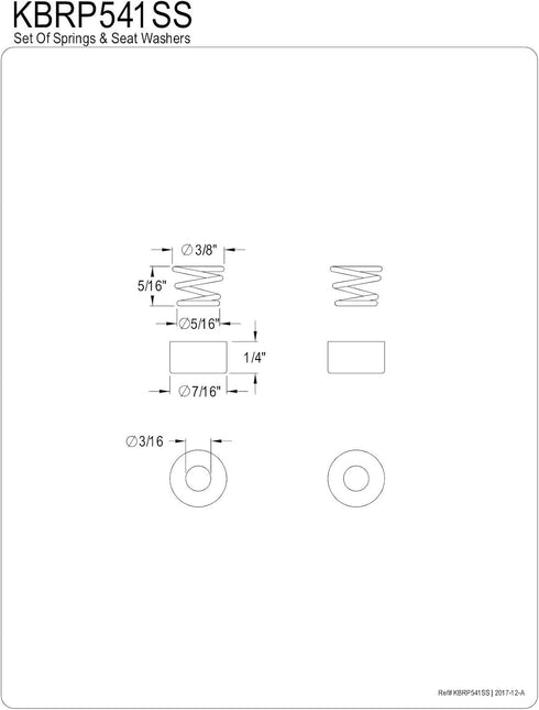 Kingston Brass KBRP541SS Set of Springs & Seat Washers...