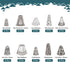 PH PandaHall 60pcs 10 Styles Cone Bead Caps, Tibetan Style Alloy Flower Bead Caps Spacers Tassel End Cap for Earring Necklaces Keychain Pendants J...