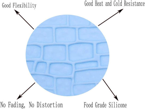 Fondant Impression Mat Mold Set, 6Pack Embossed Tree Bark, Brick Wall, Flower, Cobblestone, Stone Wall Texture for Cupcake Top Decoration with 8pc...