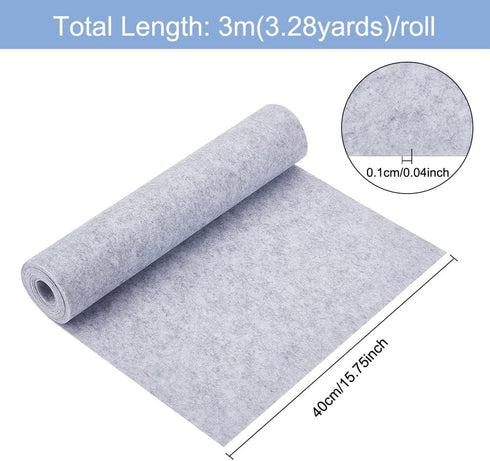 BENECREAT 9.8ft x 15.75" Light Gray Felt Fabric, Jewelry Box Lining, Craft Felt Fabric for Halloween Decorations, DIY Photo Frames and Jewelry Box...