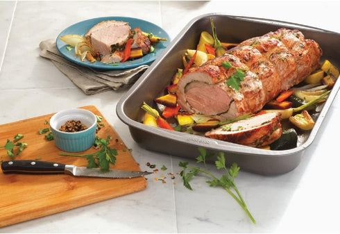 Goodcook 04048 Metal Utensil Nonstick Roast Pan, Easy Clean Dishwasher Safe, 11.5 Inch x 15.5, Silver...