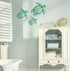 Set of 3 Metal Sea Turtle Beach Theme Decor Wall Art Decorations for Indoor Outdoor Bathroom Garden, Upgraded Hook...