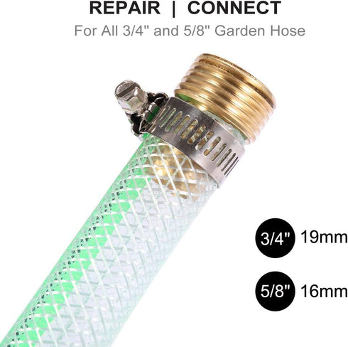 PLG Garden Hose Repair Kit, Hose Connectors, Heavy Duty Male/Female Hose Mender for All 3/4" 5/8" Garden Hose...