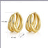 18K Gold Plated Hoop Earrings for Women Double Hoops Huggies Punk Earrings for Tenngirls...