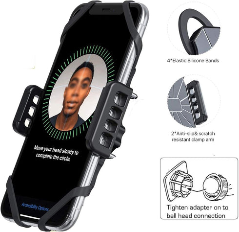 ChargerCity 17mm Ball Socket Universal Smartphone Holder for All Phone Device up to 3.7" Wide Galaxy S25 S24 iPhone 15 16 MAX PRO Plus Pixel (Comp...