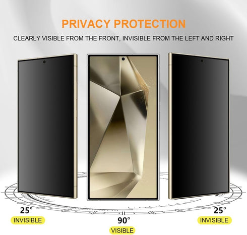 2 Pack for Samsung Galaxy S24 Ultra 6.8" Matte Privacy Screen Protector Tempered Glass Film, Anti-glare Anti-spy Anti-fingerprint Ultrasonic Finge...