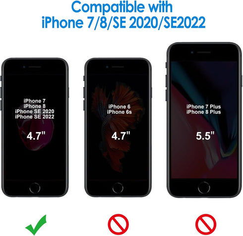 JETech Case for iPhone SE 3/2 (2022/2020 Edition), iPhone 8 and iPhone 7, 4.7-Inch, Non-Yellowing Shockproof Phone Bumper Cover, Anti-Scratch Clea...