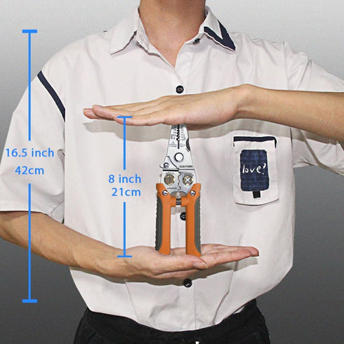 Wire Stripper, Multifunctional Wire Strippers Electrical with Cuts 8 10 12 14 16 18 20 22 AWG Cutter Pliers Splitter Winding Wires Cable Crimper C...