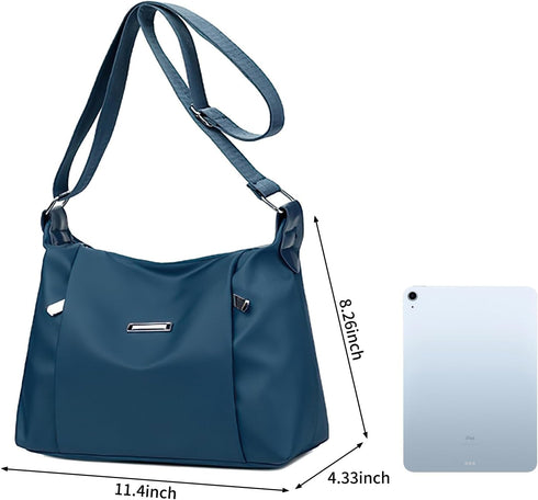 WITERY Shoulder Bag for Women - Lightweight Oxford Multi-Pocket Crossboby Purse Bags Zipper Handbag with Adjustable Strap...