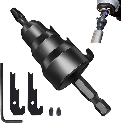 Power Conduit Reamer Tool Kit, Universal Power Conduit Reamer Tool Kit 2 Replacement Blades Screw Zinc Alloy...