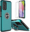 for Samsung Galaxy A03S Phone Case with TPU Screen Protector, Ring Holder Kickstand Drop Proof Protective Slim Hard Dual Layer Stand Non-Slip Toug...