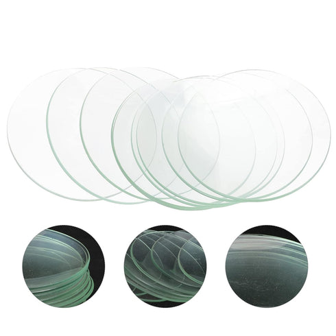 10 Pcs Watch Glass Thick Flat Clear Glass Chemistry Lab Equipment Cover Lids for Beakers& Flasks Watch Crystal Replacement Transparent Petri Cultu...