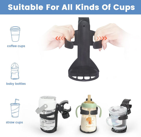 Universal Cup Holder, Stroller Cup Holder, Bike Cup Holder, Large Caliber Drinks Holder Fits Most Bottles, Cup Holder for Stroller, Bike, Wheelcha...
