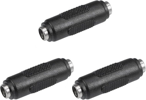 uxcell 3Pcs DC Power Connector Adapter 5.5mmx2.1mm Female to Female Cable Jack Socket Converter for Laptop CCTV Camera strip lighting Black...