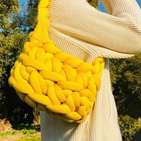 Giant Arm Knitting Chunky Yarn for Braided Knot Throw Blanket, Jumbo Chunky Yarn Big Twist Tubular Yarn Soft Extra Thick Yarn, Bulky Hand Knit Yar...