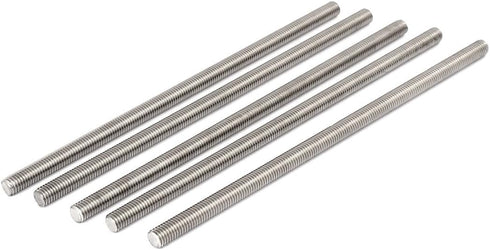 uxcell M8 x 200mm 304 Stainless Steel Fully Threaded Rods Fasteners Silver Tone 5 Pcs...
