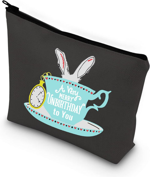BDPWSS Makeup Bag for Travel, Alice Theme, A Very Merry Unbirthday to You, Soft Polyester, Waterproof, Cosmetic Case for Friends, Sister, Female.....