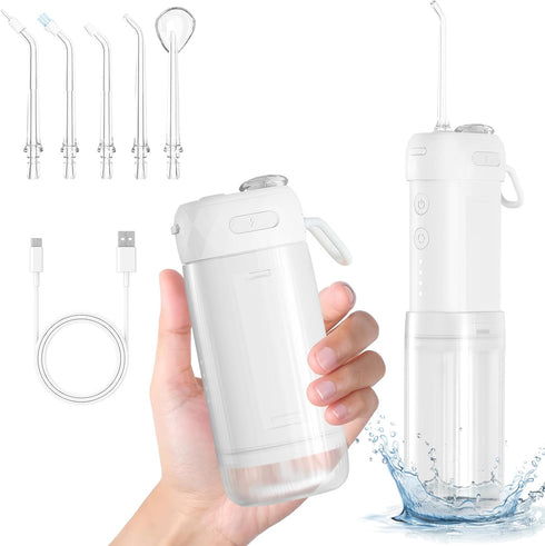 Portable Water Flosser for Teeth, Oral Irrigator, Cordless Mini Water Dental Flosser with Telescopic Water Tank, IPX7 Waterproof, Home & Travel Te...
