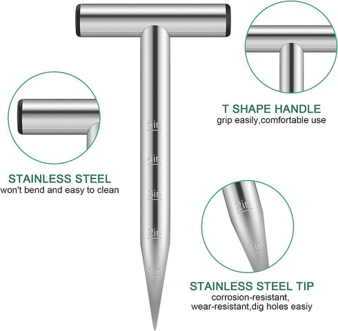 Seed Dibber Hand Dibber Bulb Planter Tool Seed Planter Tool, Hole Digger for Plant Labels Self Watering Stakes, Hand Held Bulb Planter for Tulip D...