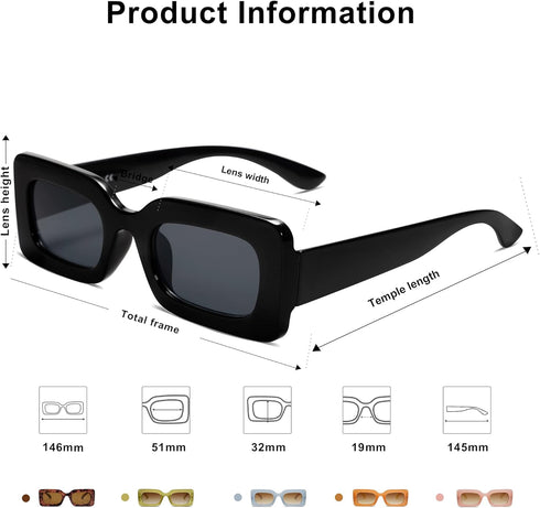 SOJOS Retro 90s Nude Rectangle Sunglasses Womens Mens Trendy Chunky Glasses...