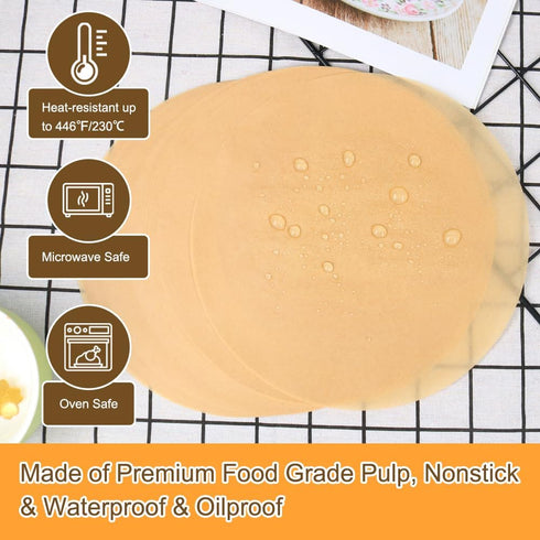 BYKITCHEN 8 Inch Parchment Paper Rounds, Non Stick Parchment Paper Sheets for Baking, Pre-cut Round Parchment Paper for Cake Pan, Tortilla Press, ...