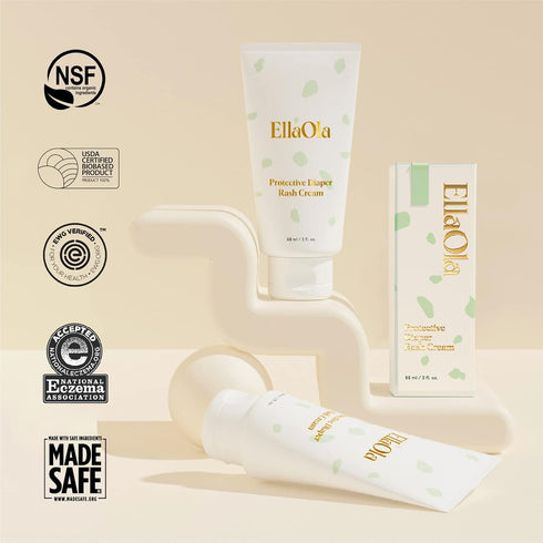 Organic Protective Baby Diaper Rash Cream for Sensitive Skin - 14% Zinc Oxide Rash Ointment Cream Soothes Irritation, Protects from Chafing and In...