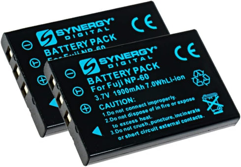 Synergy Digital Camera Batteries, Compatible with Creative NP-60 Digital Camera, (Li-ion, 3.7V, 1050mAh), Replacement for Casio NP-30 Battery, Com...