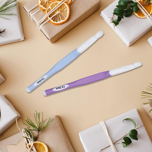 Long Crochet Hook Large Size Crochet Needle QLRFFLJOY 12mm Rubber Handle Crochet Hook DIY Yarn Weaving Tools for Knitting Blankets, Shawl and Carp...