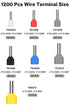 Lytool Double Wire Ferrule Kit,1200pcs Ferrules Terminal Set, Insulated Ferrule Crimp Pin, Twin Ferrule Connectors Wire Ends Terminals Pins, Singl...