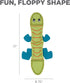Outward Hound Fire Biterz Green Lizard Plush Firehose Material Interactive Dog Toy, Medium...